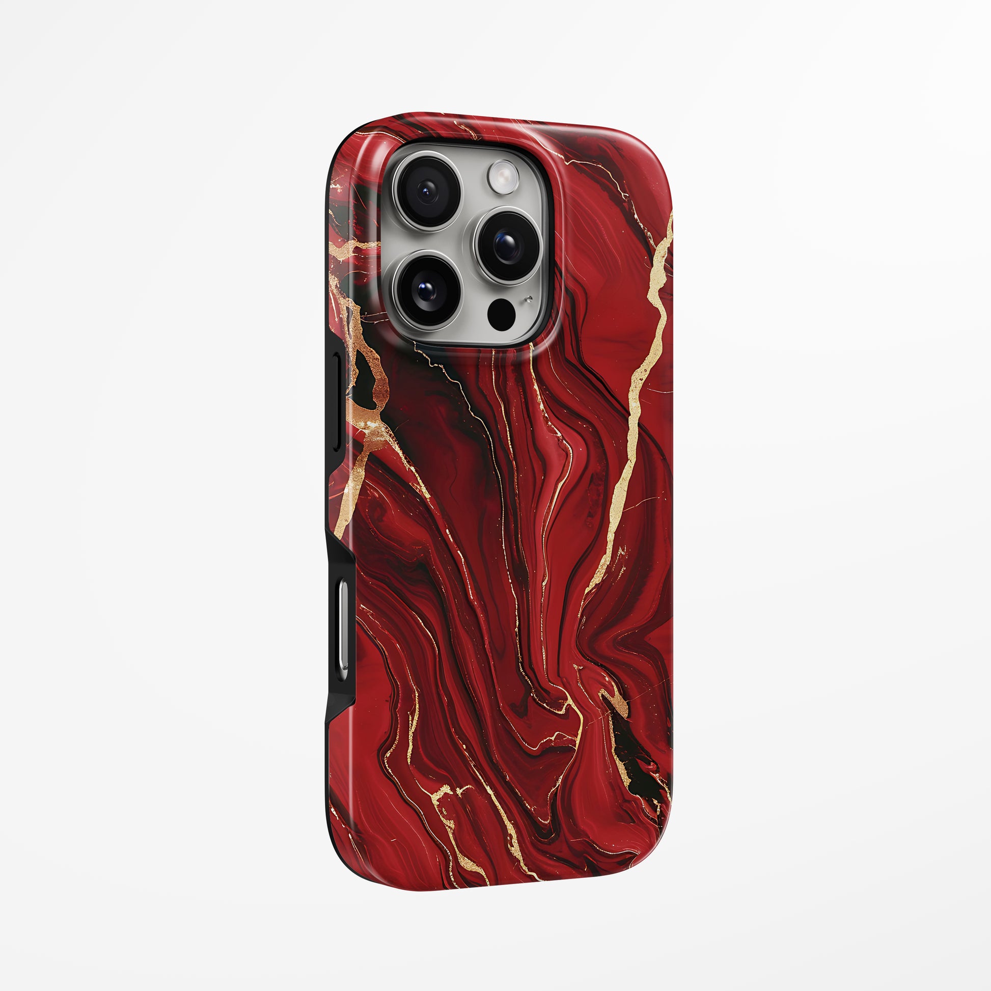 Unlock and capture buttons with  Ruby Flame Magsafe Iphone Tough Case by Marivor