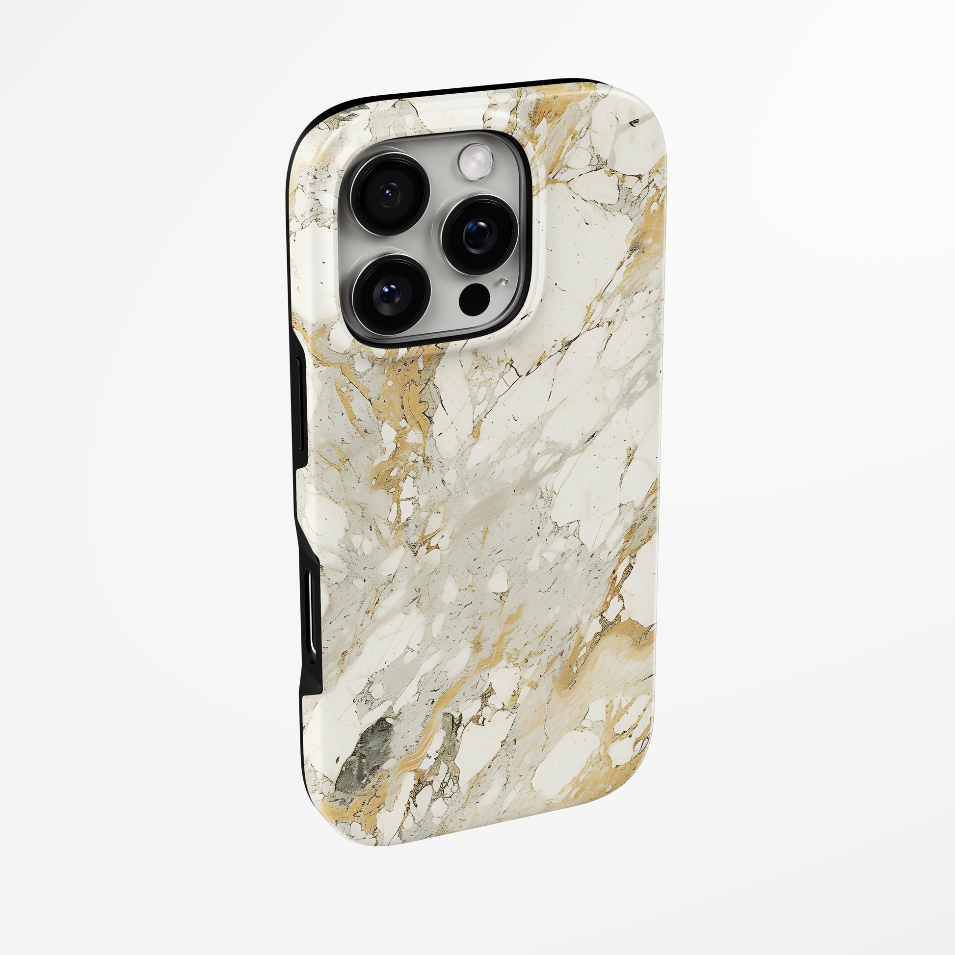 Charging port and volume up/down buttons with  Saffron Flow Magsafe Tough Iphone Case by Marivor