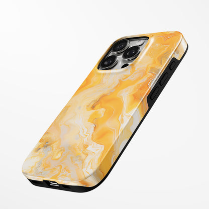 Charging port and volume up/down buttons with  Saffron Wave Magsafe Tough Iphone Case by Marivor