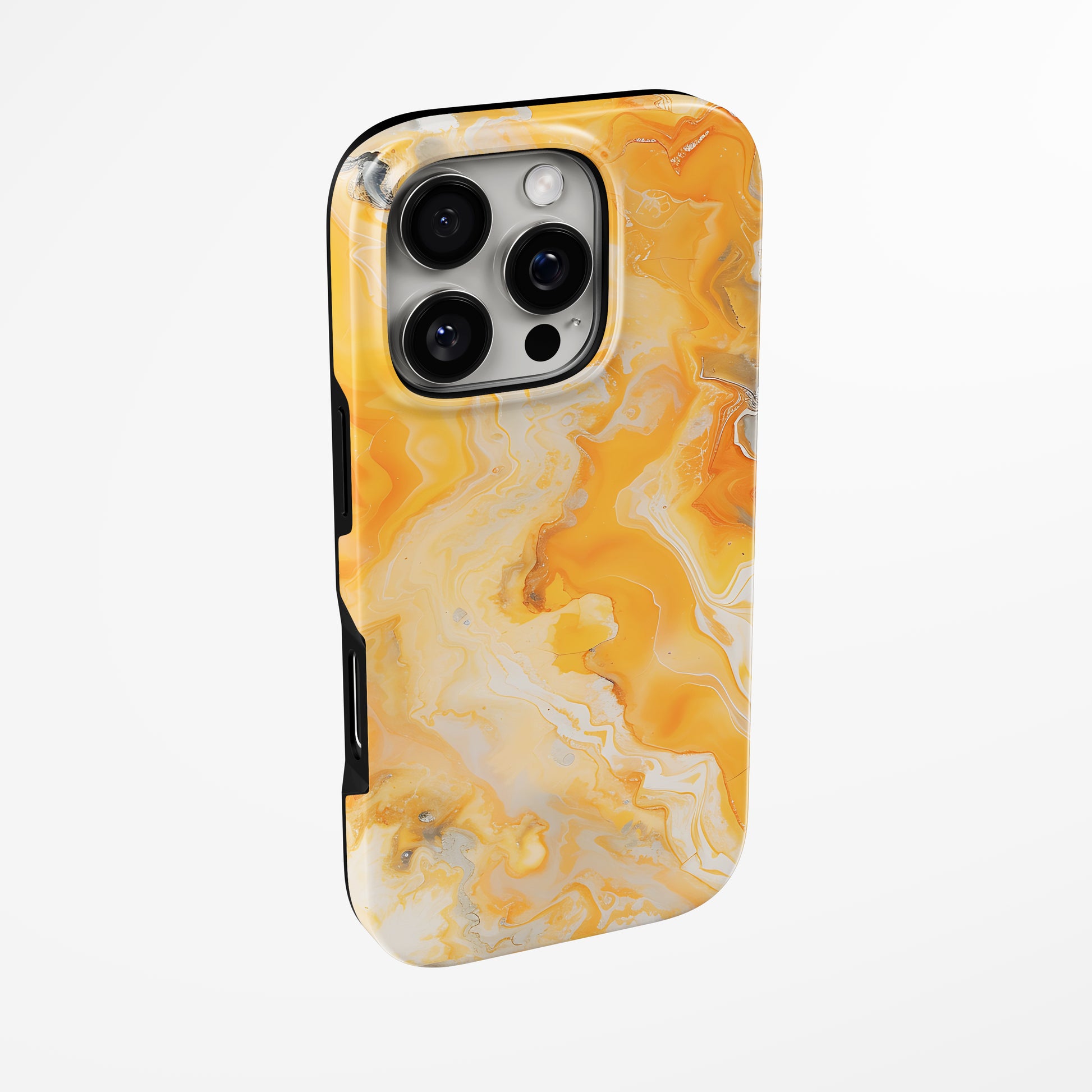 Side view of shell cover with design of  Saffron Wave Magsafe Tough Iphone Case by Marivor