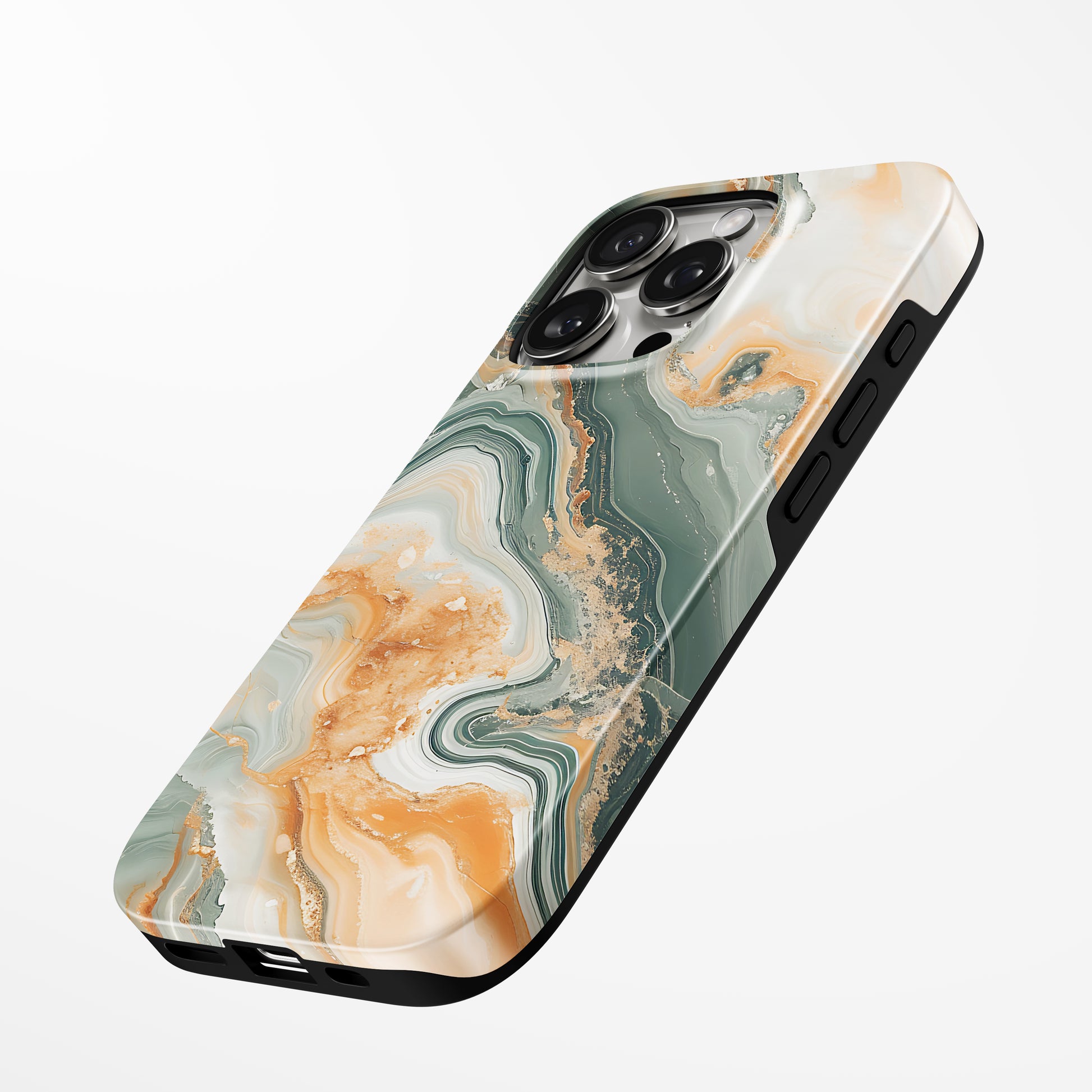 Charging port and volume up/down buttons with  Sage Dune Magsafe Iphone Tough Case by Marivor