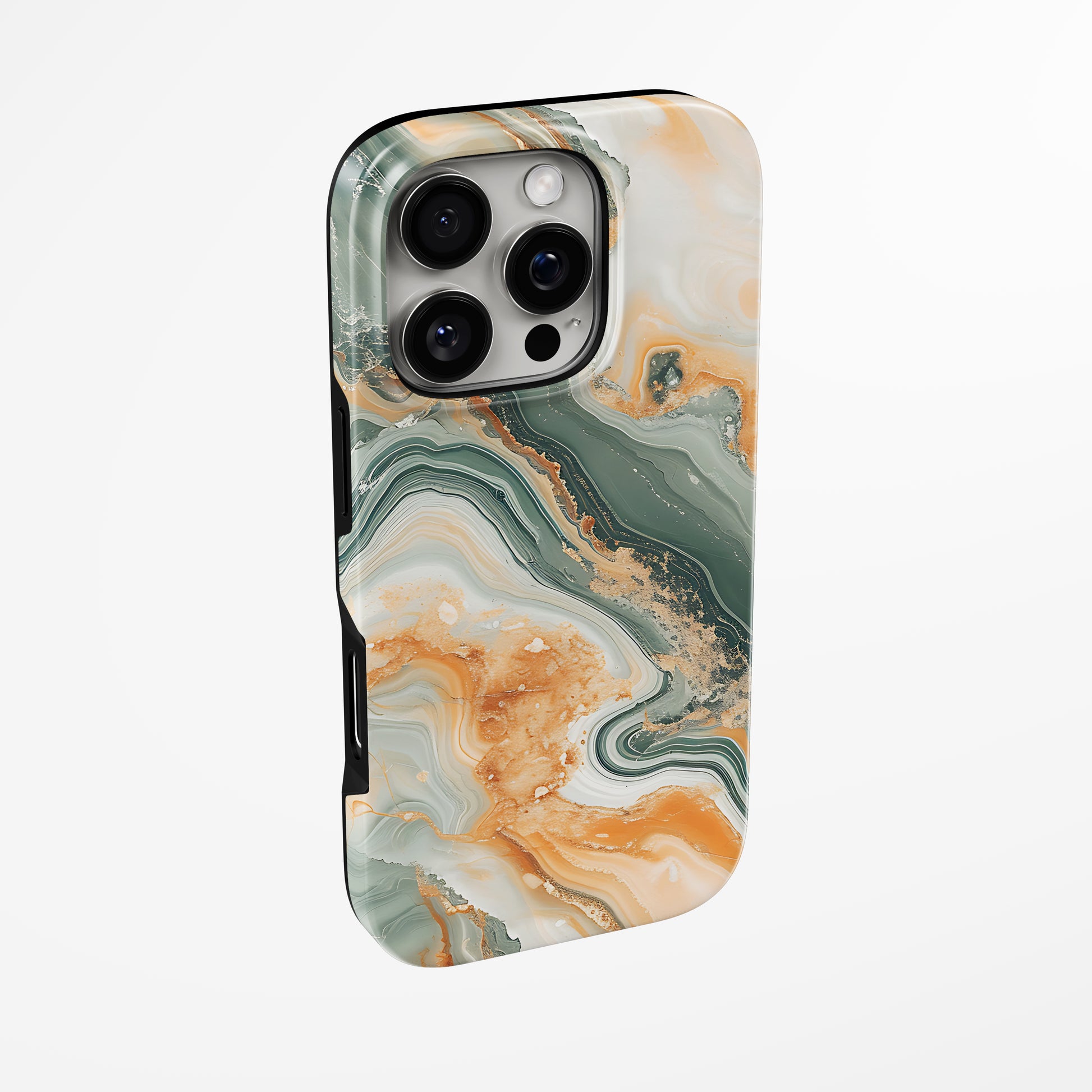 Side view of shell cover with design of  Sage Dune Magsafe Iphone Tough Case by Marivor