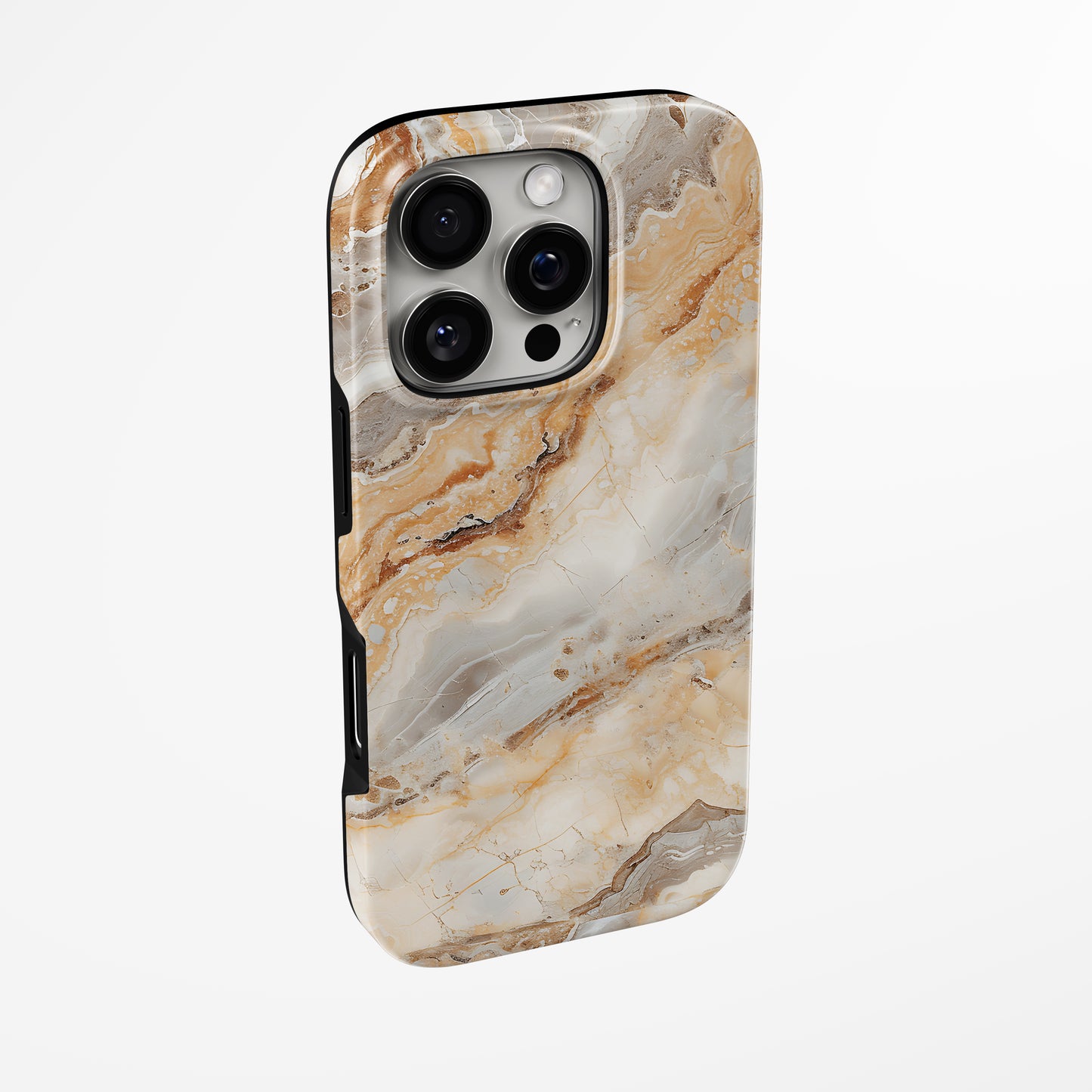 Side view of shell cover with design of  Sahara Veins Magsafe Tough Iphone Case by Marivor