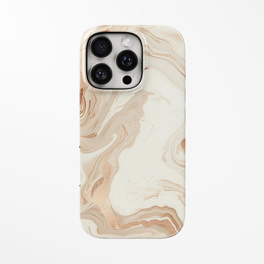 Front view of warm-beige Sand Dune Elegance MagSafe iPhone Tough Case by Marivor
