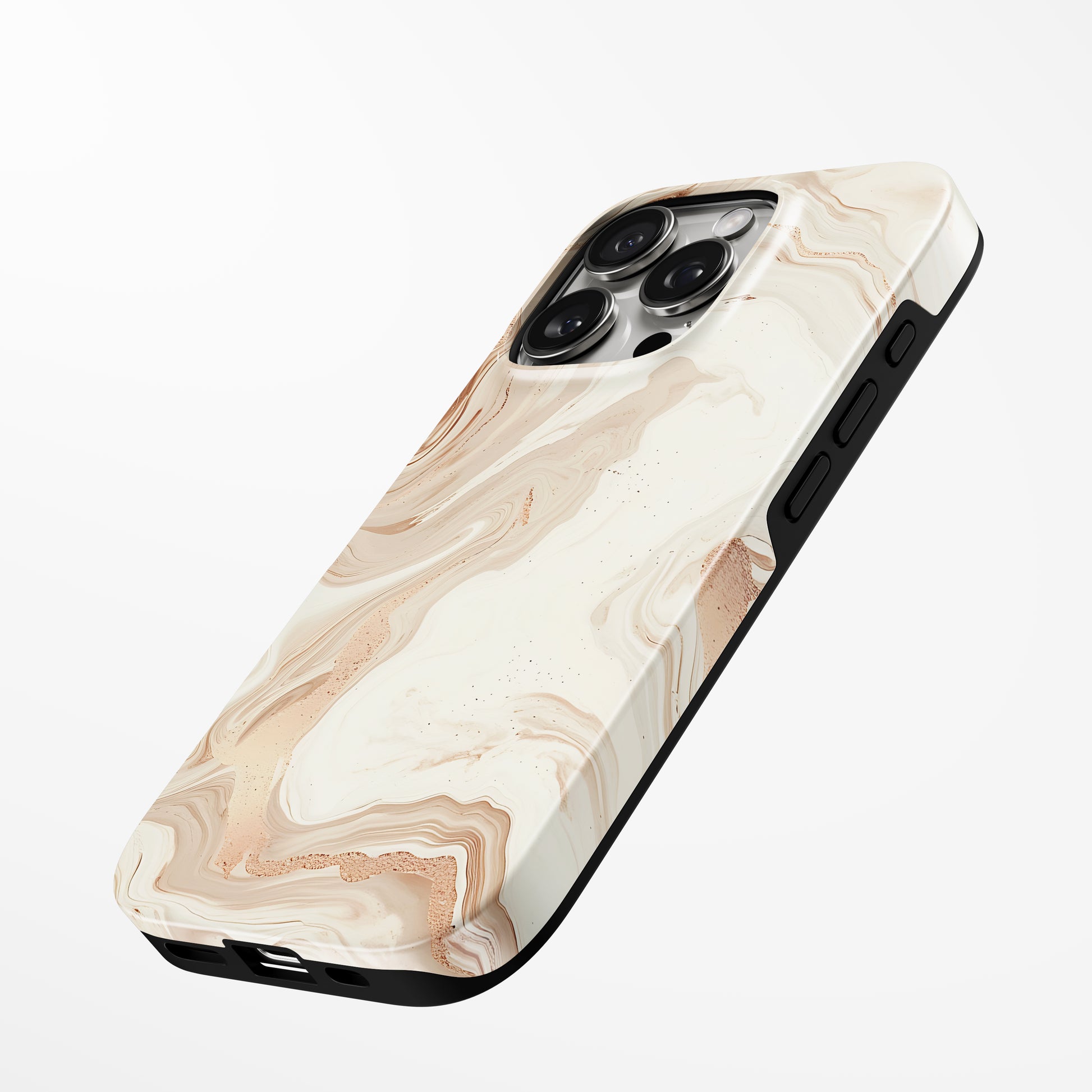 Charging port and volume up/down buttons with  Sand Dune Elegance Magsafe Iphone Tough Case by Marivor