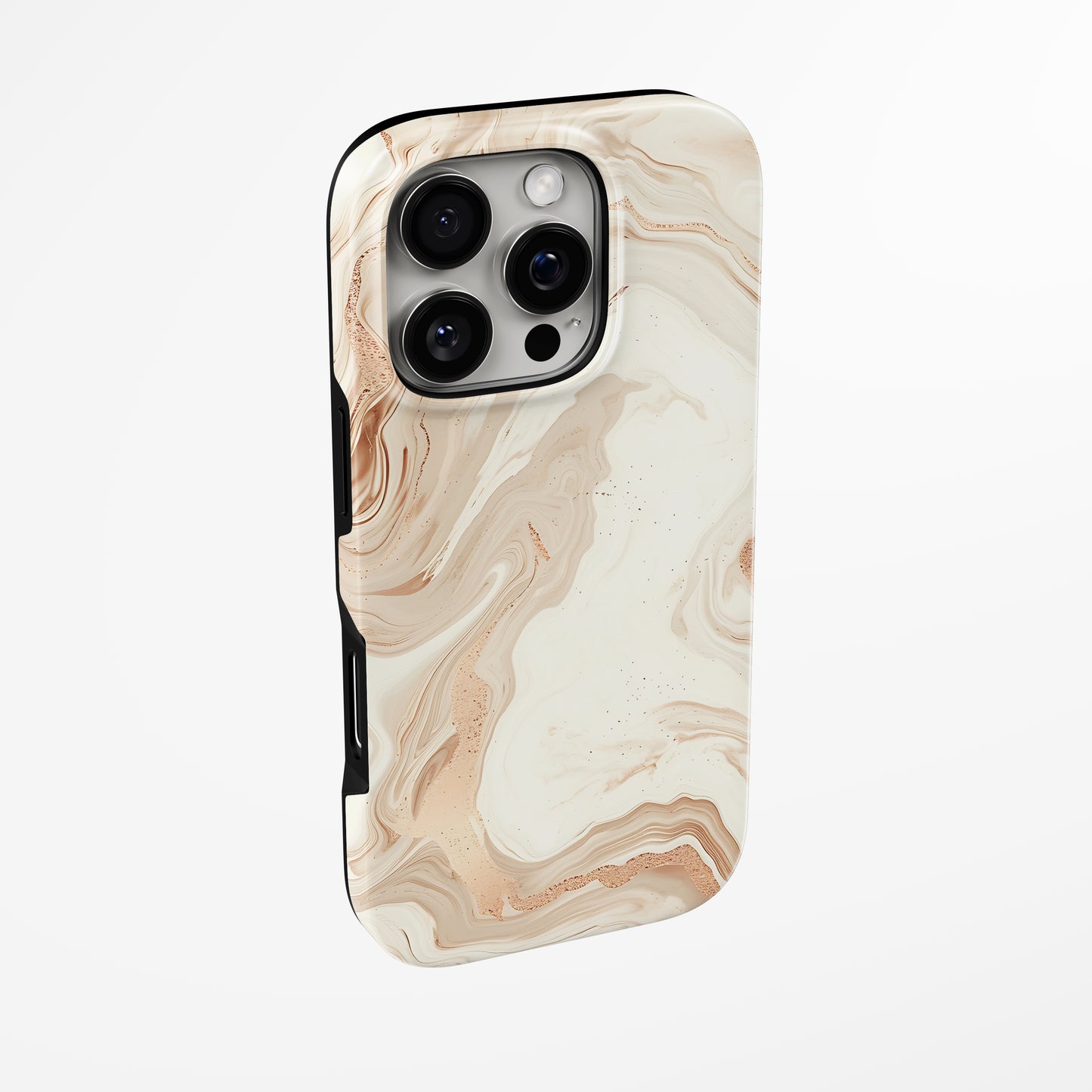 Side view of shell cover with design of  Sand Dune Elegance Magsafe Iphone Tough Case by Marivor