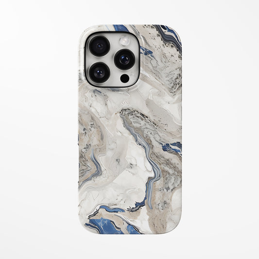 Front view of light-grey; white Sandy Coastline MagSafe iPhone Tough Case by Marivor