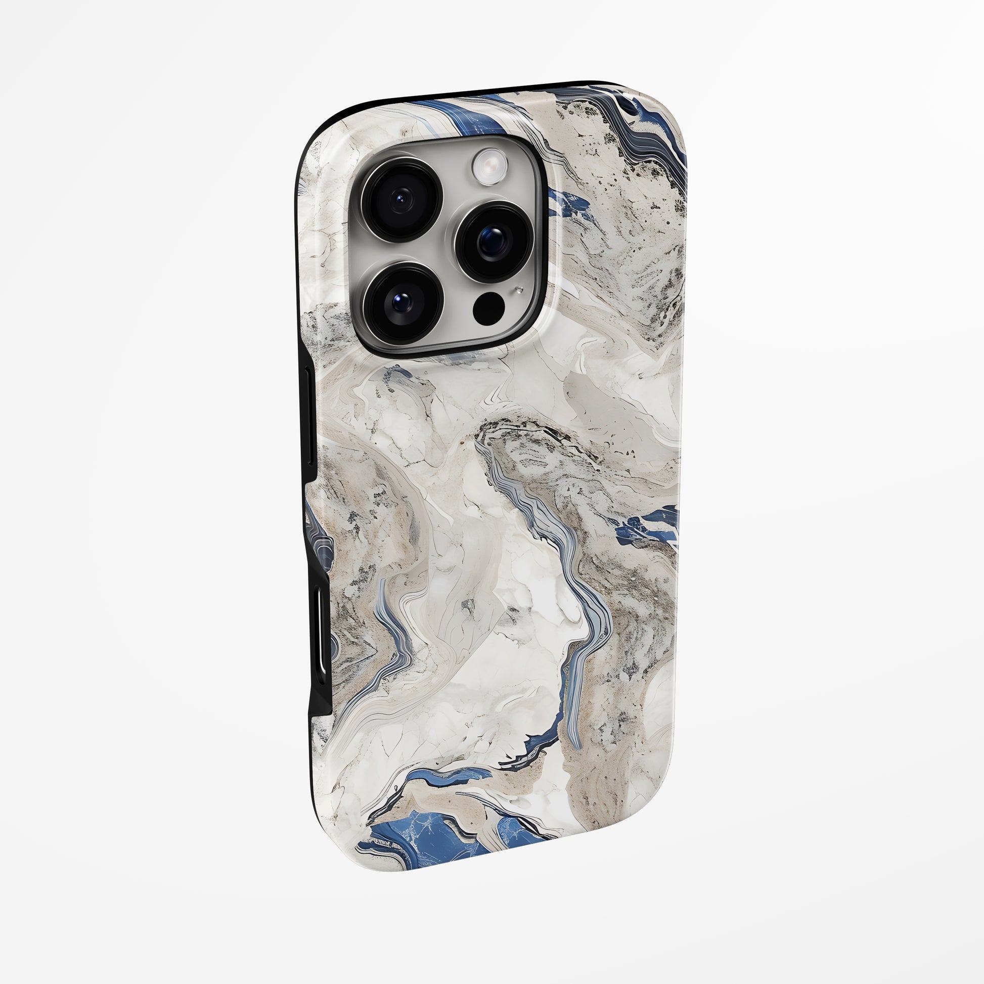 Side view of shell cover with design of  Sandy Coastline Magsafe Iphone Tough Case by Marivor