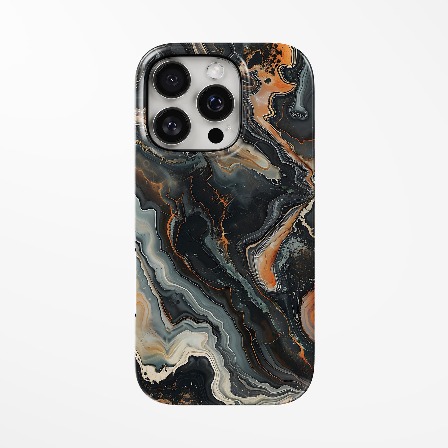 Front view of black Sculpted Flame MagSafe iPhone Tough Case by Marivor