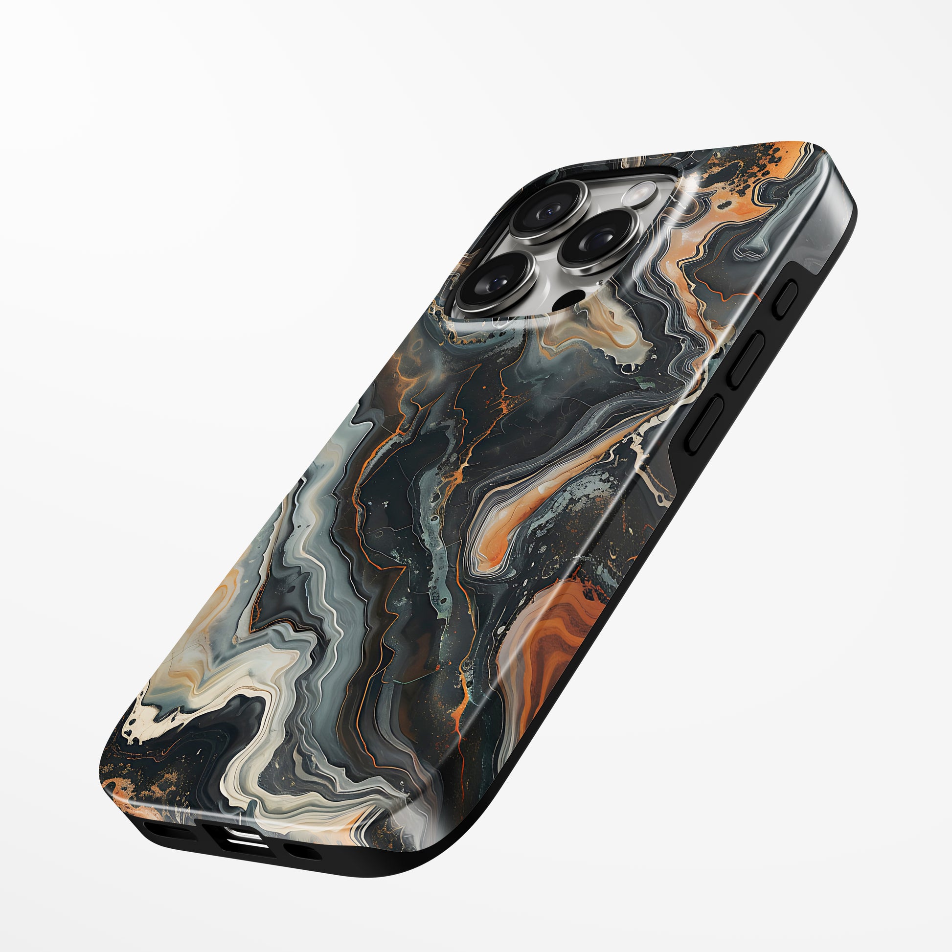 Charging port and volume up/down buttons with  Sculpted Flame Magsafe Iphone Tough Case by Marivor