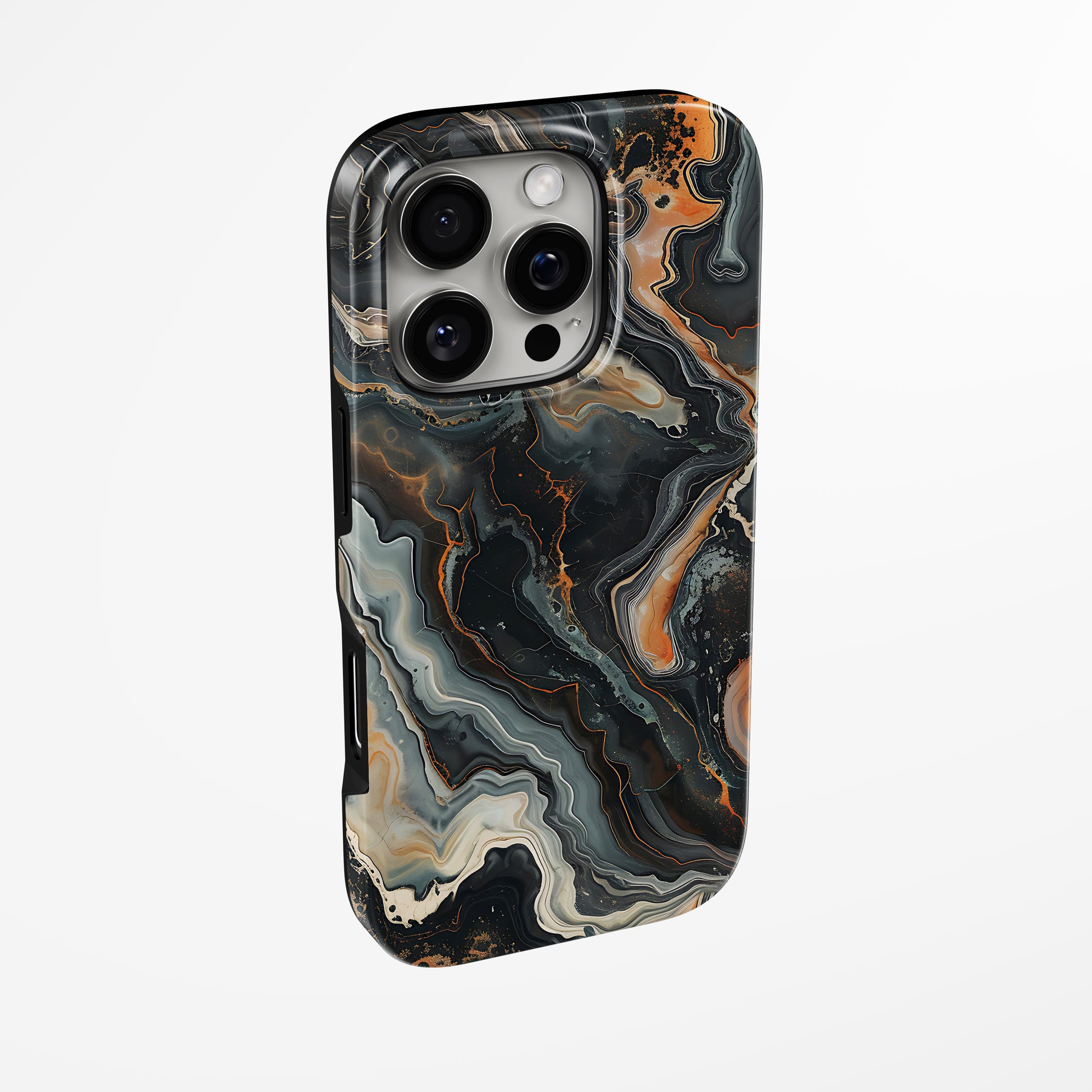Side view of shell cover with design of  Sculpted Flame Magsafe Iphone Tough Case by Marivor