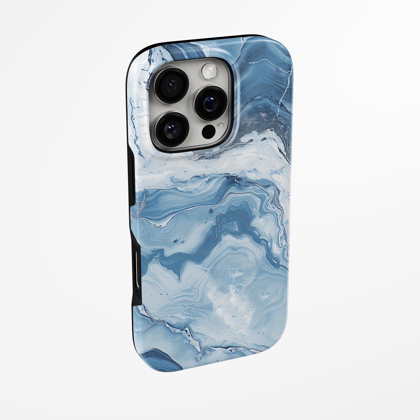 Side view of shell cover with design of  Serene Waves Magsafe Tough Iphone Case by Marivor