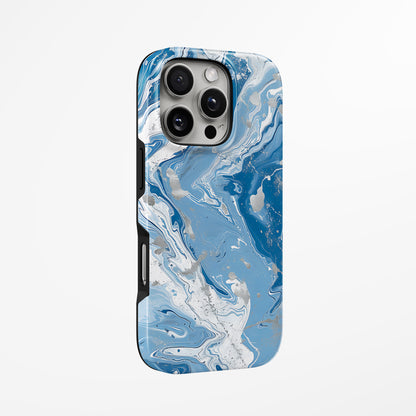 Unlock and capture buttons with  Silver Stream Magsafe Tough Iphone Case by Marivor