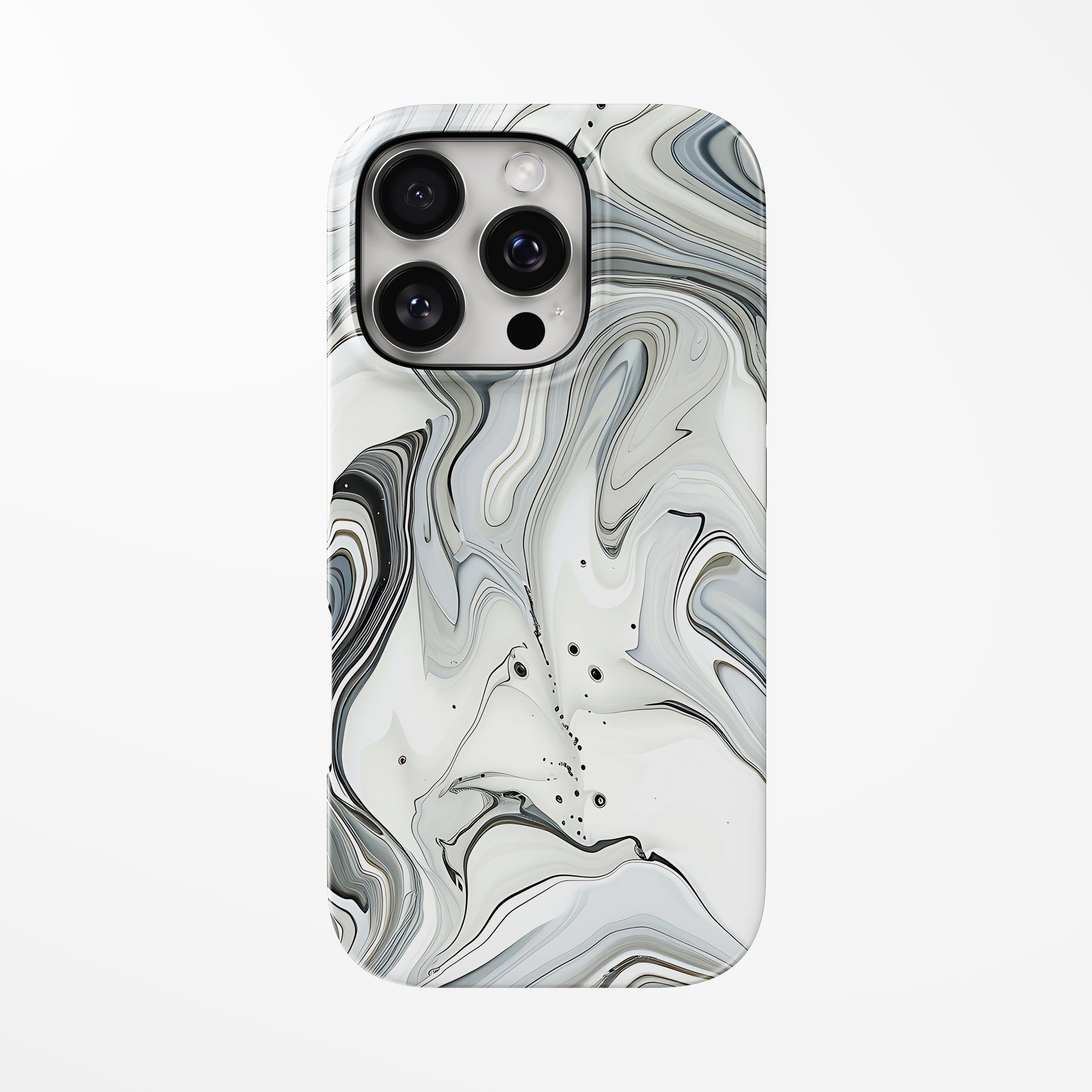 Front view of light-grey; white Smoke & Shadow MagSafe iPhone Tough Case by Marivor