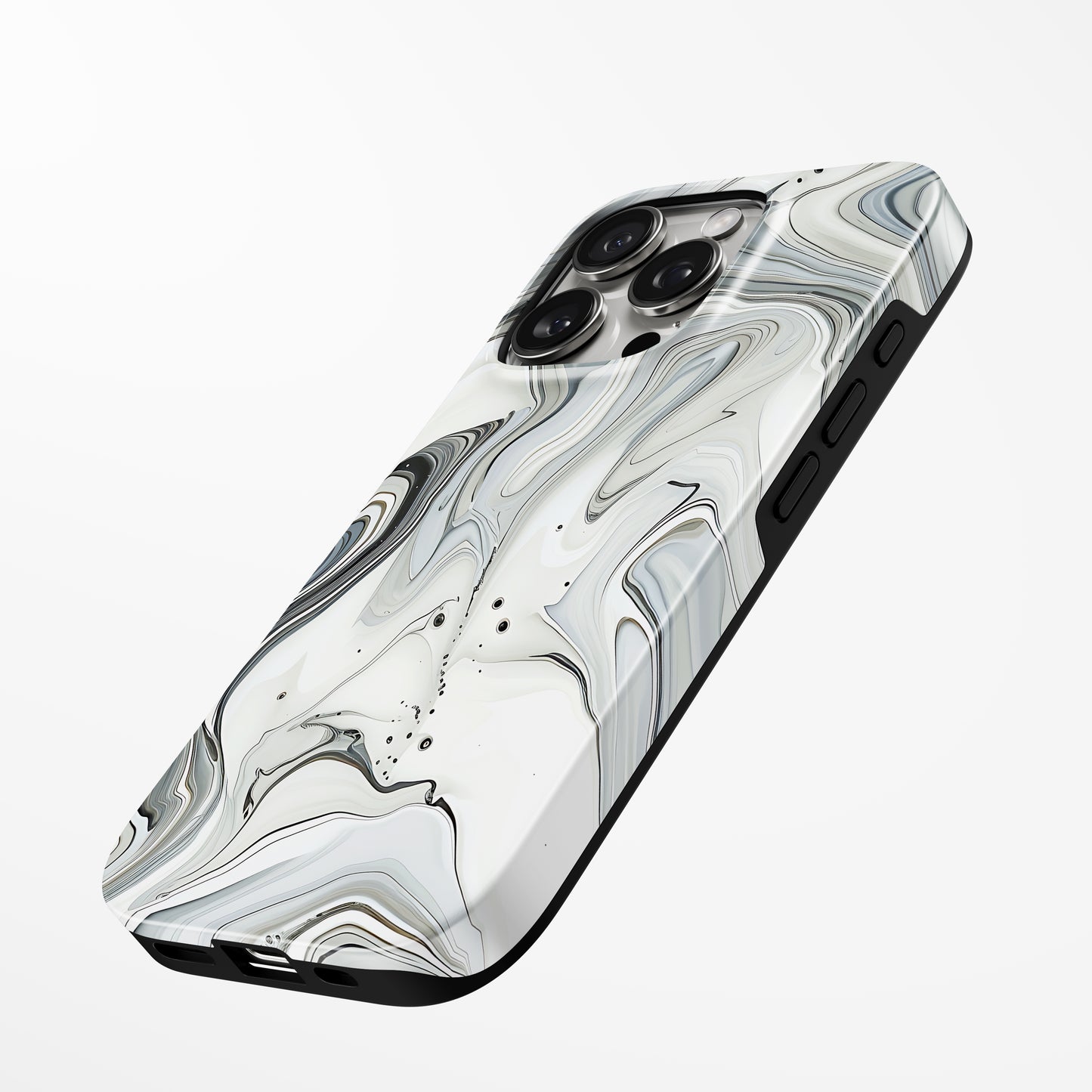 Charging port and volume up/down buttons with  Smoke Shadow Magsafe Iphone Tough Case by Marivor