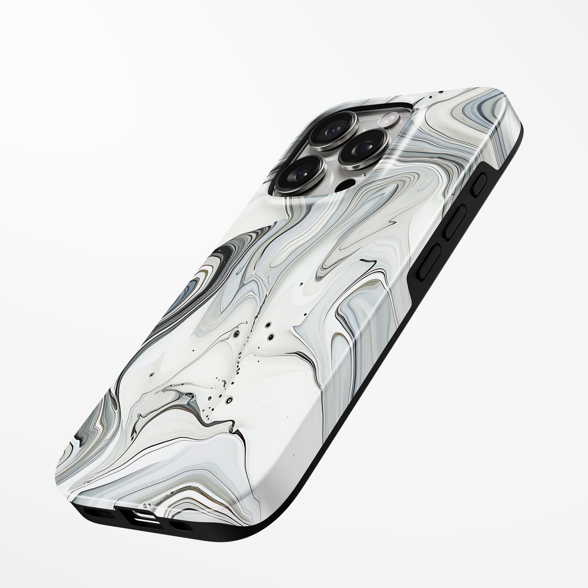 Charging port and volume up/down buttons with  Smoke Shadow Magsafe Iphone Tough Case by Marivor