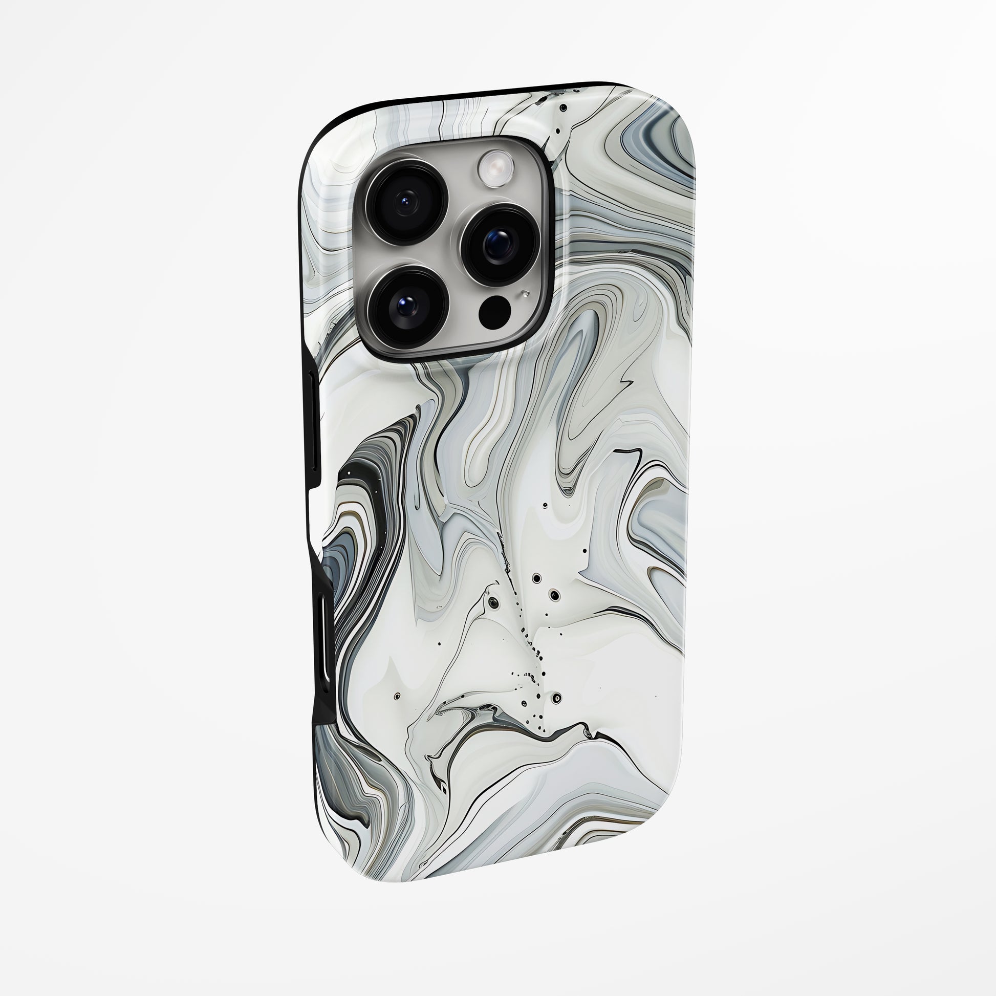 Side view of shell cover with design of  Smoke Shadow Magsafe Iphone Tough Case by Marivor