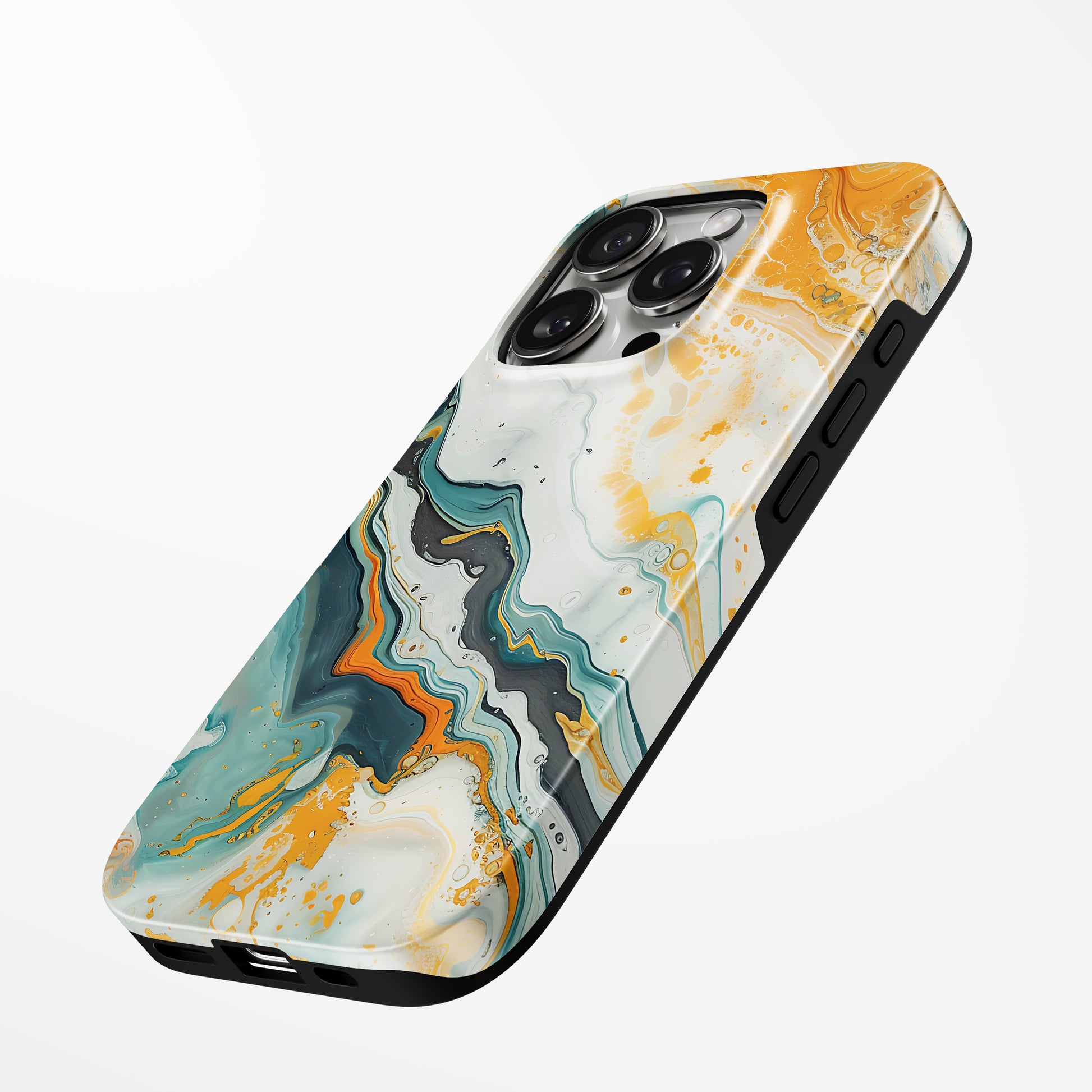 Side view of shell cover with design of  Solar Storm Magsafe Iphone Tough Case by Marivor