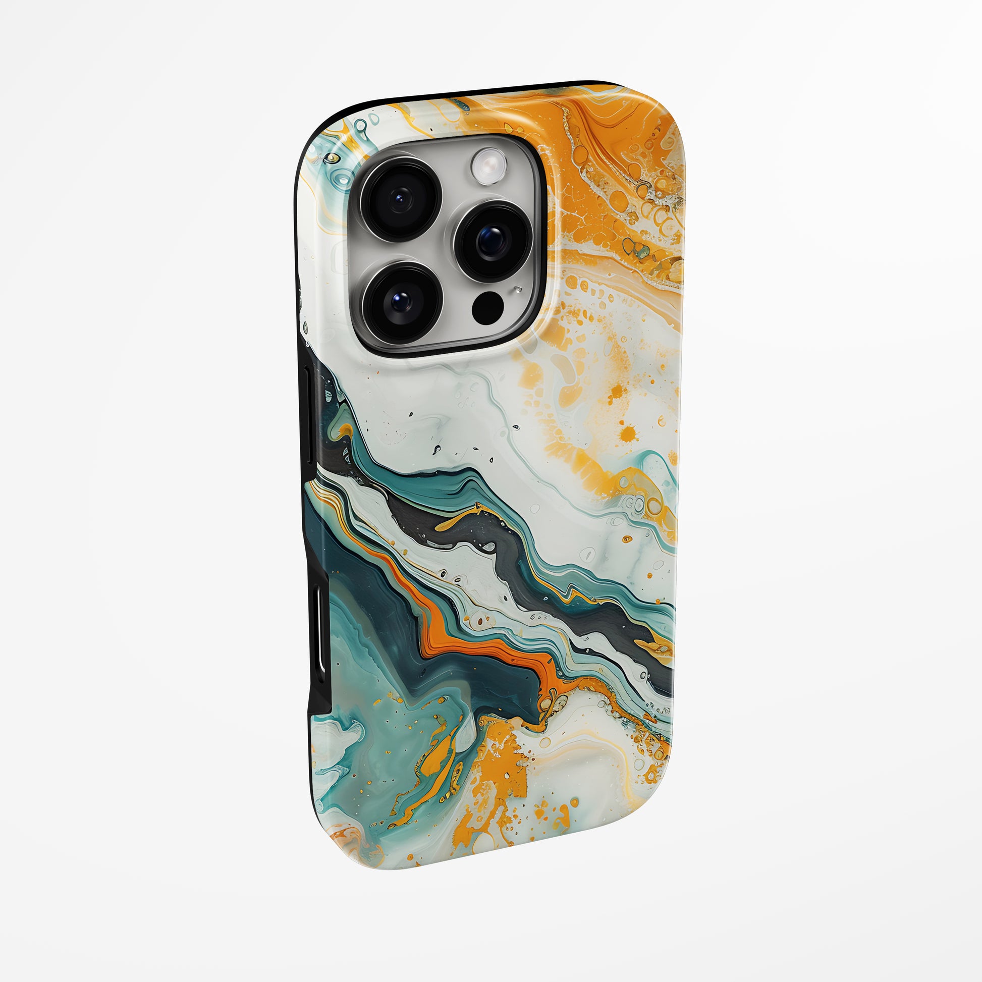 Charging port and volume up/down buttons with  Solar Storm Magsafe Iphone Tough Case by Marivor