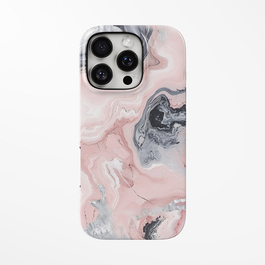 Front view of pink Stormy Rose MagSafe Tough iPhone Case by Marivor