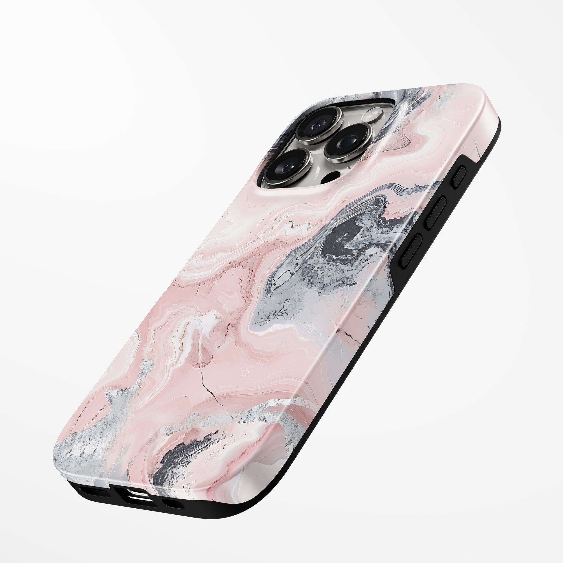 Side view of shell cover with design of  Stormy Rose Magsafe Tough Iphone Case by Marivor