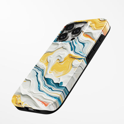 Charging port and volume up/down buttons with  Sunburst Waves Magsafe Iphone Tough Case by Marivor
