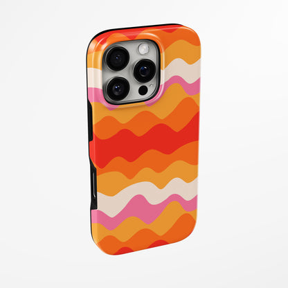 Side view of shell cover with design of  Sunwave Magsafe Tough Iphone Case by Marivor