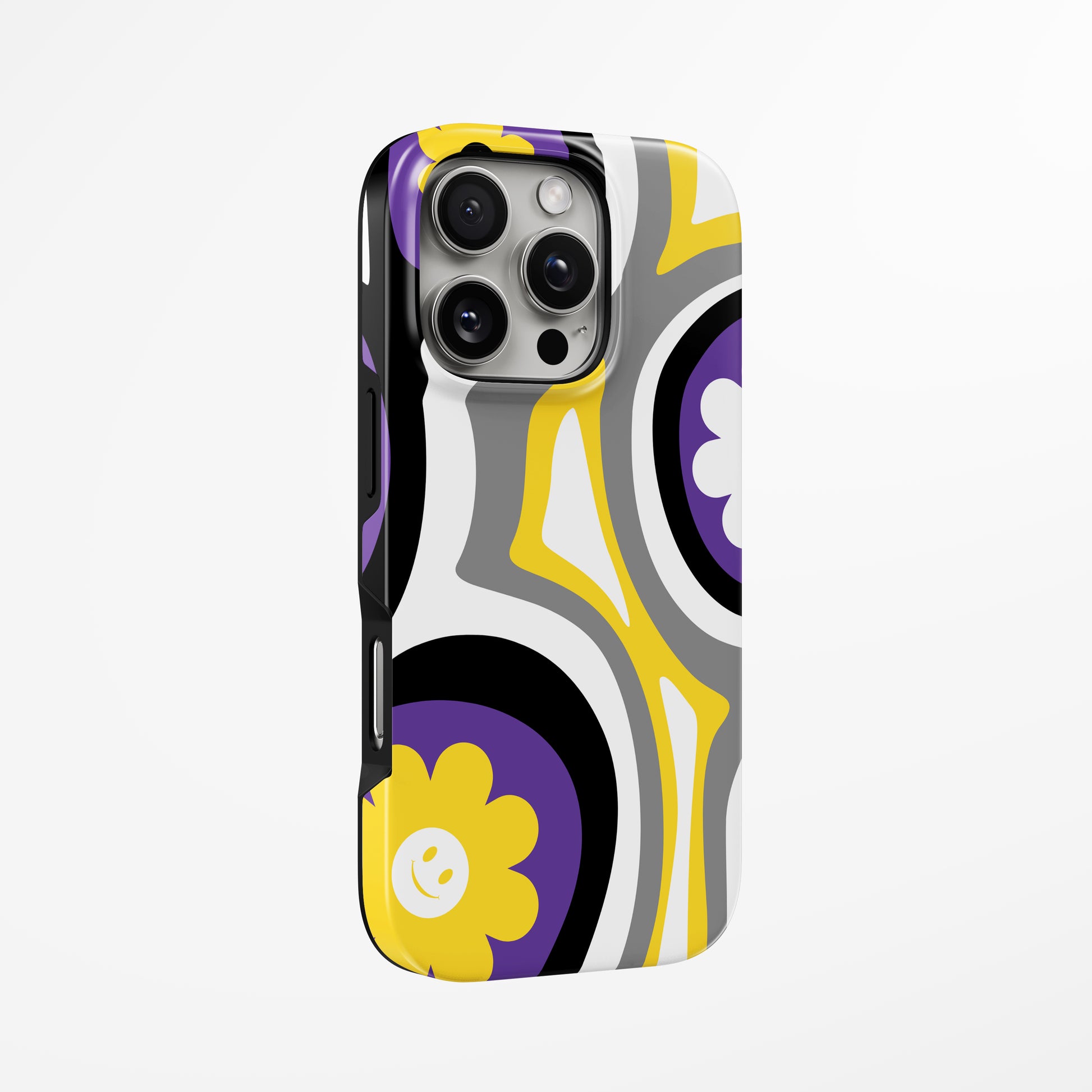 Unlock and capture buttons with  Swirl Bloom Magsafe Iphone Tough Case by Marivor