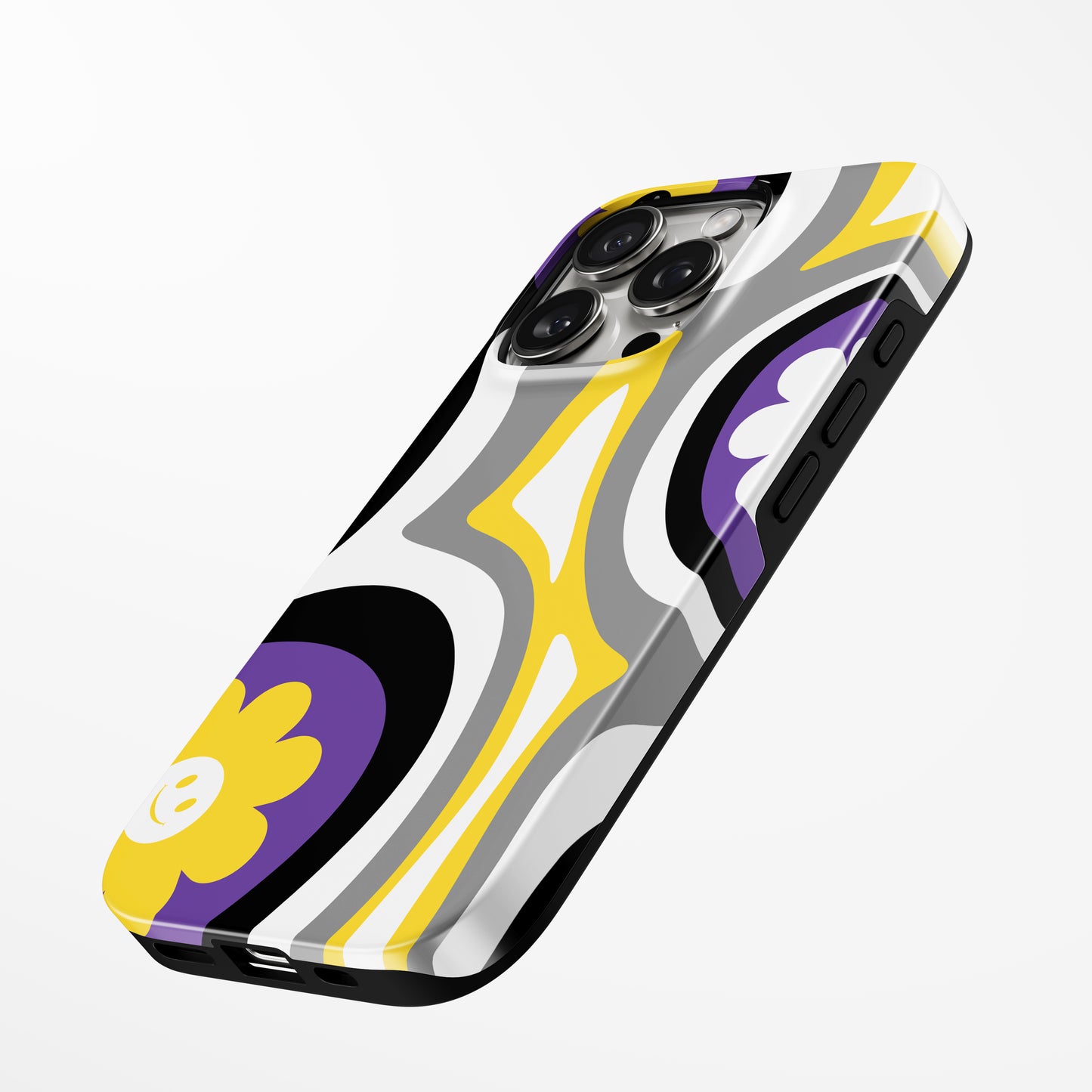 Charging port and volume up/down buttons with  Swirl Bloom Magsafe Iphone Tough Case by Marivor