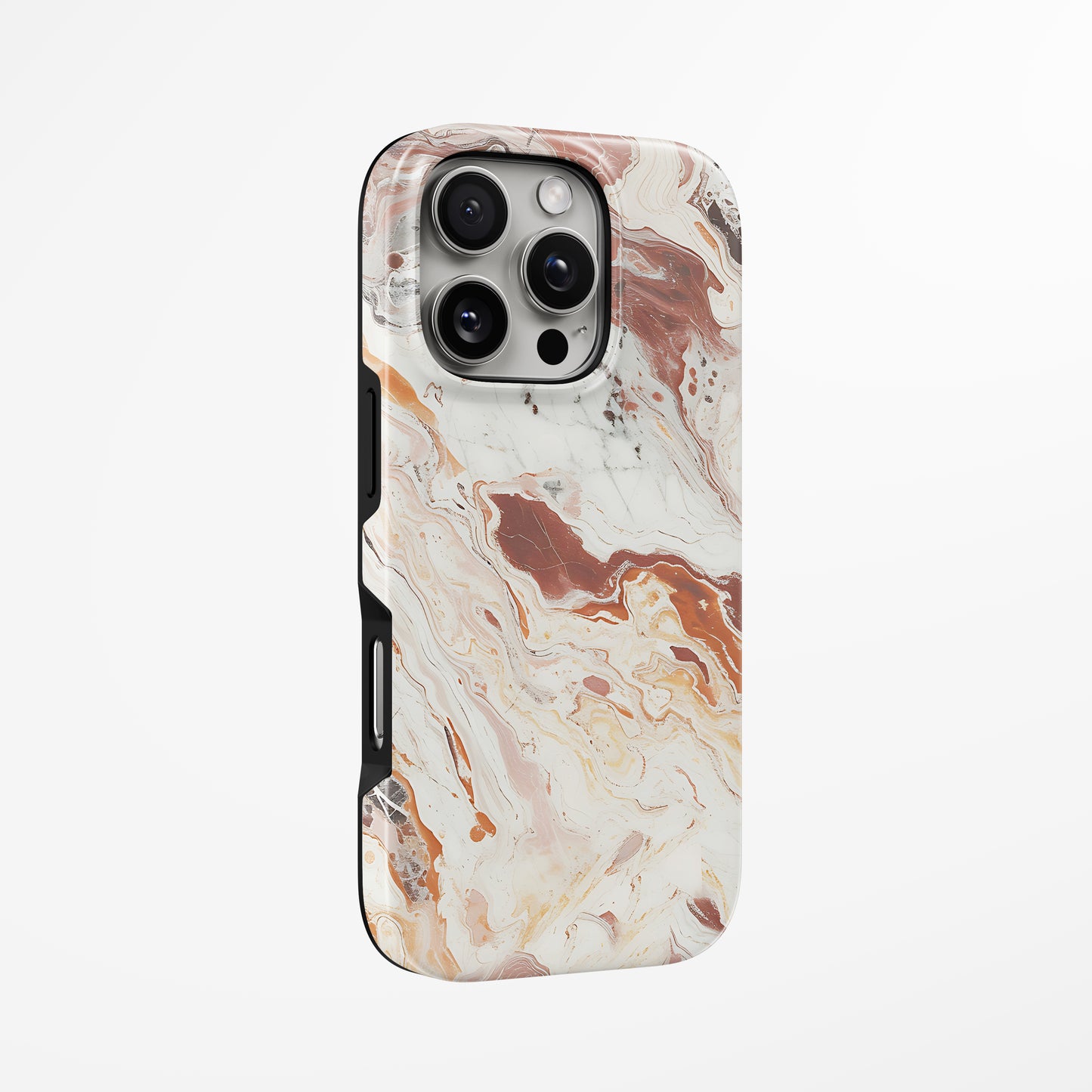 Unlock and capture buttons with  Terracotta Swirl Magsafe Iphone Tough Case by Marivor