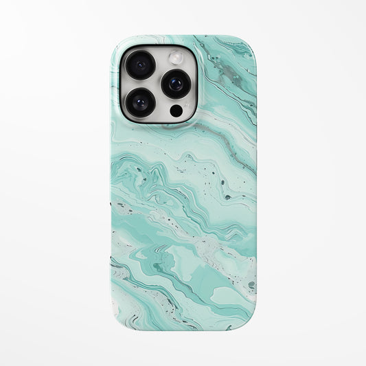 Front view of turquoise Turquoise Veil MagSafe Tough iPhone Case by Marivor