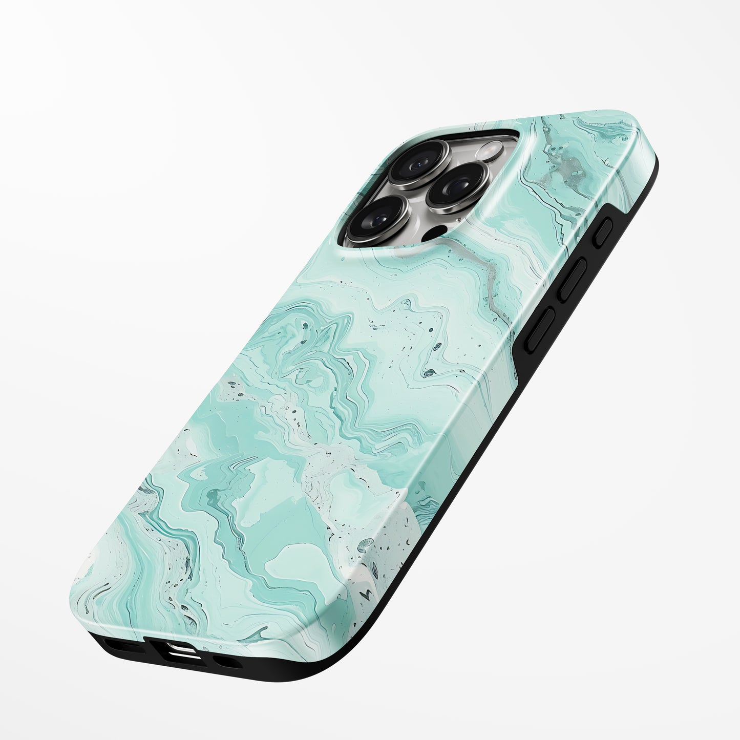 Charging port and volume up/down buttons with  Turquoise Veil Magsafe Tough Iphone Case by Marivor