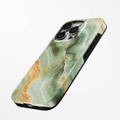 Charging port and volume up/down buttons with  Verdant Glow Magsafe Iphone Tough Case by Marivor