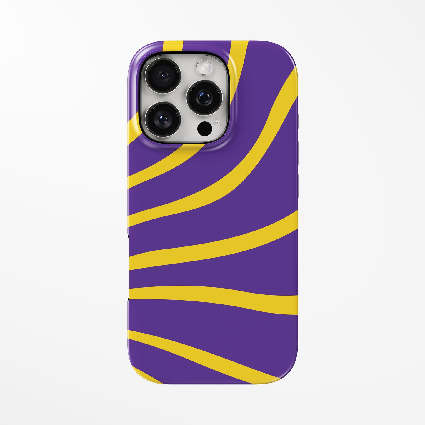 Front view of purple; yellow Violet Burst MagSafe Tough iPhone Case by Marivor