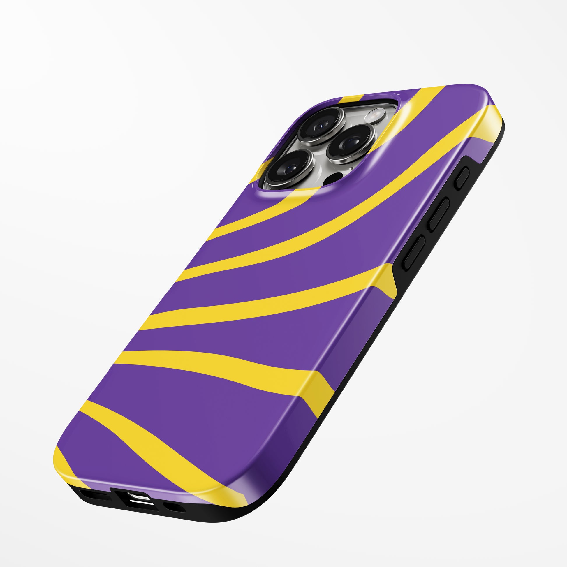 Charging port and volume up/down buttons with  Violet Burst Magsafe Tough Iphone Case by Marivor