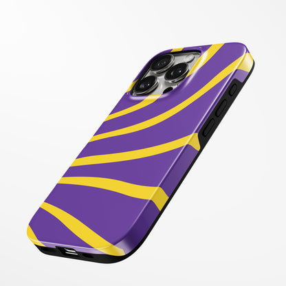 Charging port and volume up/down buttons with  Violet Burst Magsafe Tough Iphone Case by Marivor