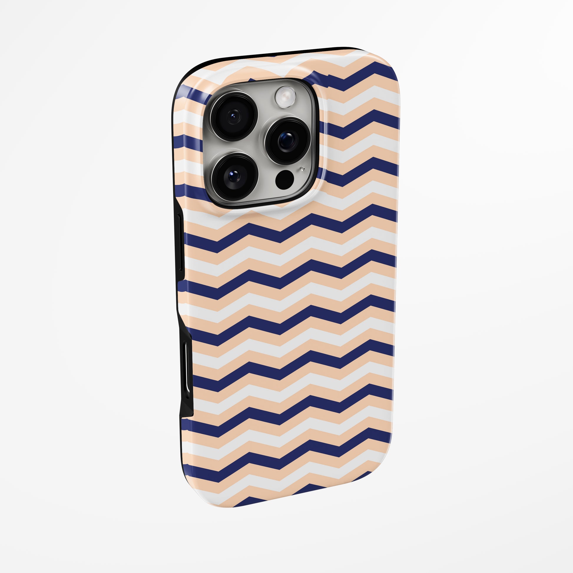 Side view of shell cover with design of  Wavy Magsafe Iphone Tough Case by Marivor