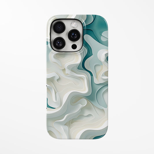Front view of multicolor; white White Flow MagSafe iPhone Tough Case by Marivor