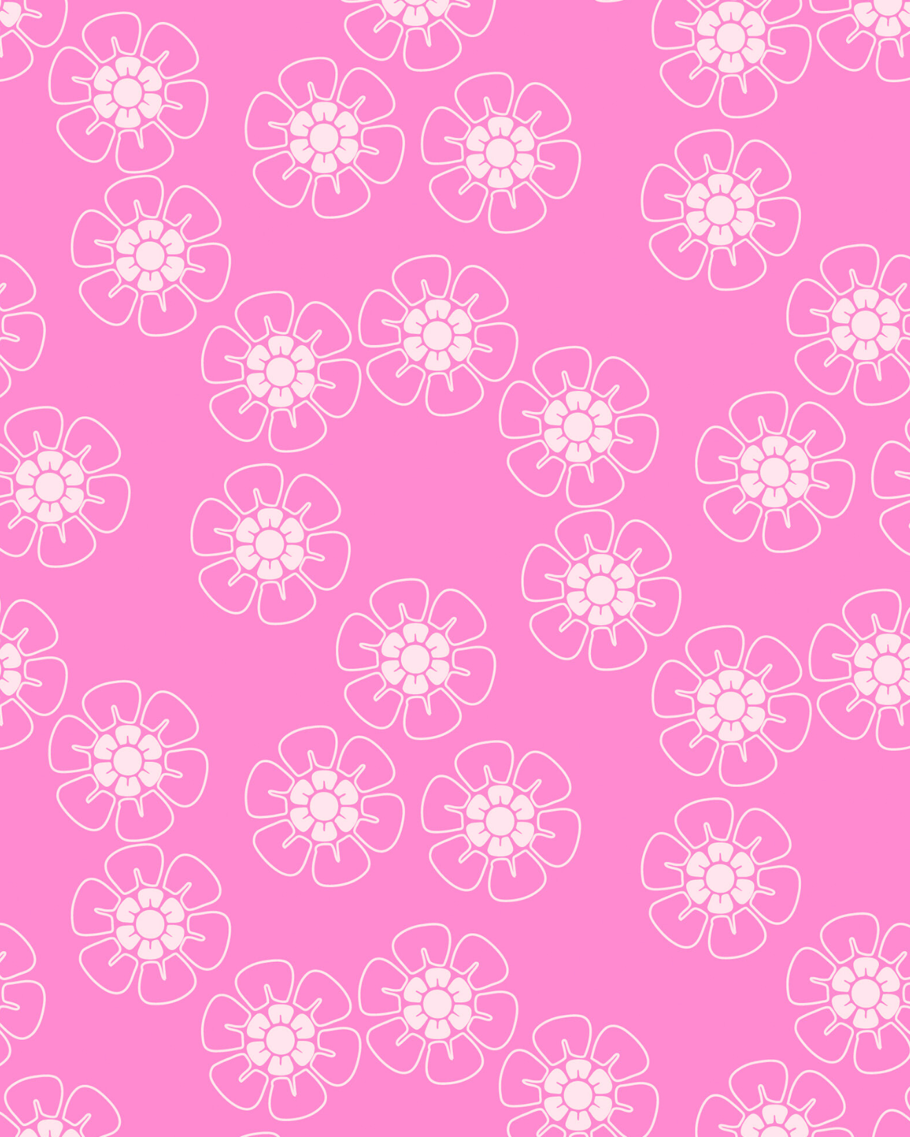 Front view of floral iPhone 16 Pro Max Wallpaper – Pink Floral Pattern by Marivor