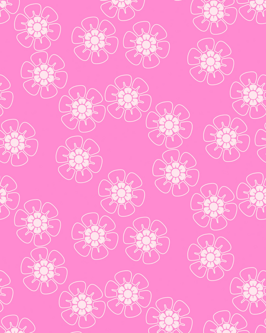 Front view of floral iPhone 16 Pro Max Wallpaper – Pink Floral Pattern by Marivor